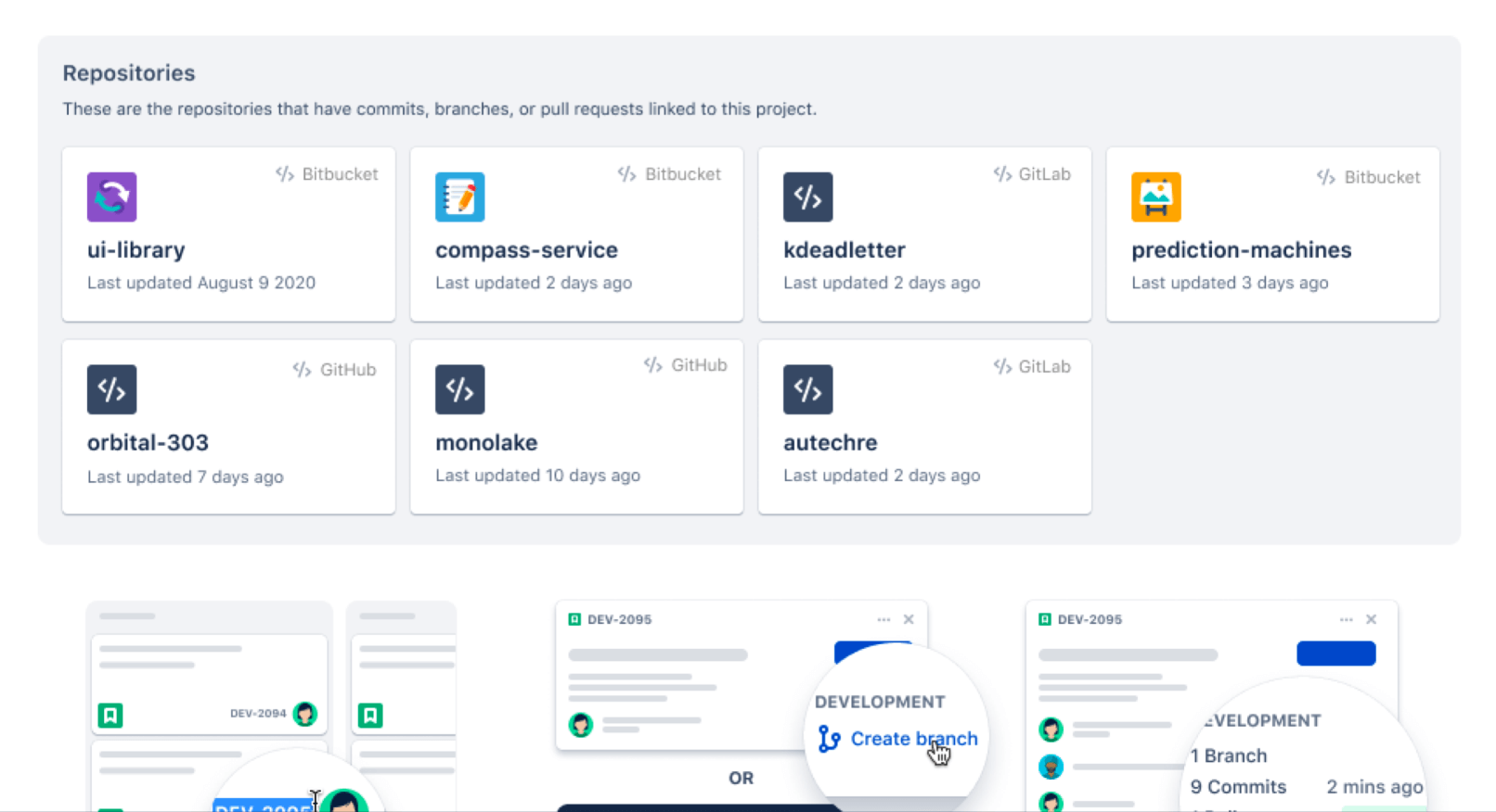 Jira Software 中的存储库
