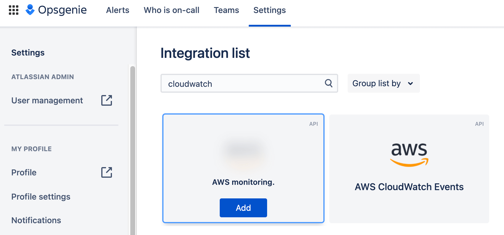 添加 AWS 屏幕截图
